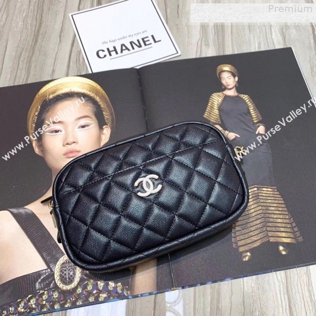 Chanel Iridescent Quilted Grained Calfskin Camera Case Shoulder Bag A91796 Black 2019 (KAIS-9073108)