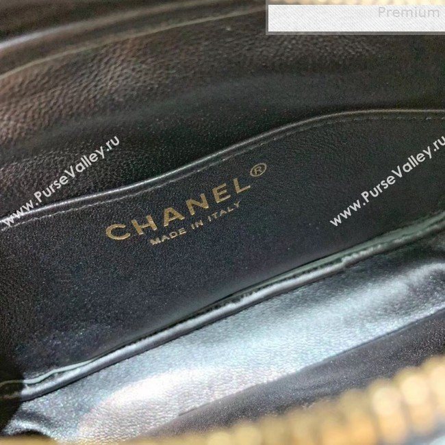 Chanel Iridescent Quilted Grained Calfskin Camera Case Shoulder Bag A91796 Black 2019 (KAIS-9073108)