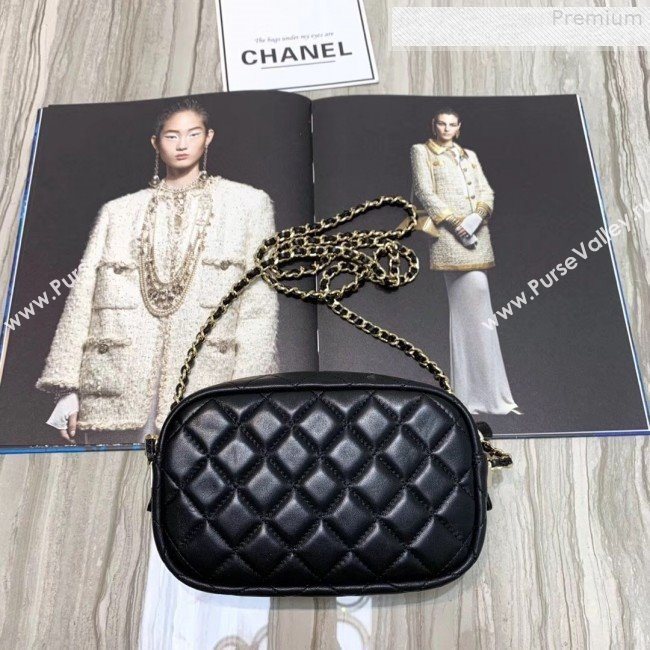 Chanel Iridescent Quilted Smooth Leather Camera Case Shoulder Bag A91796 Black 2019 (KAIS-9073109)
