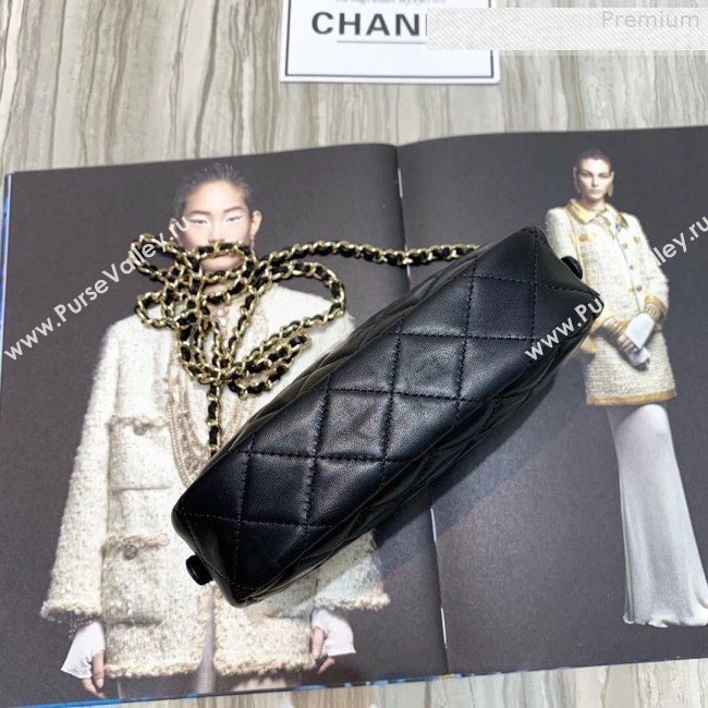 Chanel Iridescent Quilted Smooth Leather Camera Case Shoulder Bag A91796 Black 2019 (KAIS-9073109)