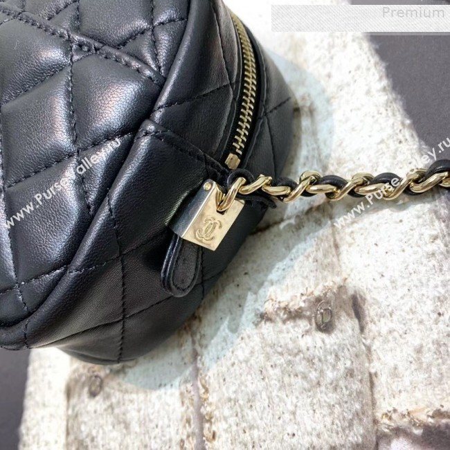 Chanel Iridescent Quilted Smooth Leather Camera Case Shoulder Bag A91796 Black 2019 (KAIS-9073109)