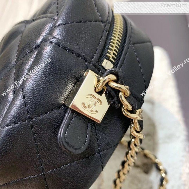 Chanel Iridescent Quilted Smooth Leather Camera Case Shoulder Bag A91796 Black 2019 (KAIS-9073109)