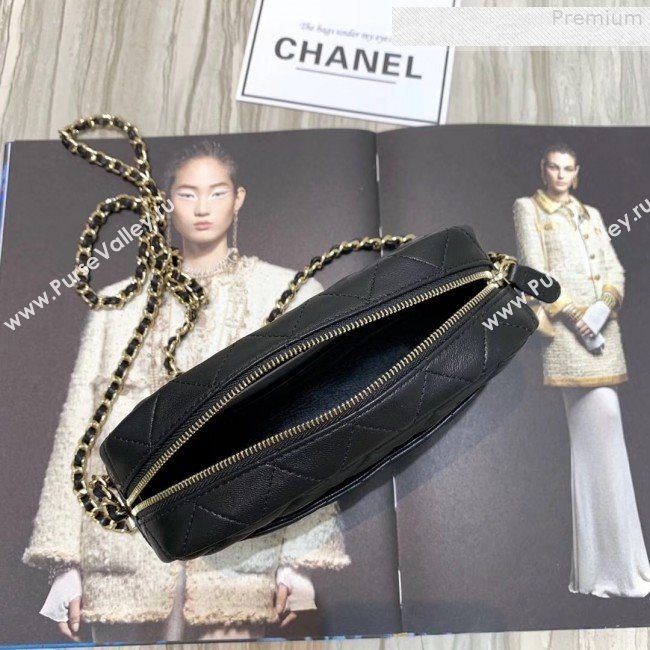 Chanel Iridescent Quilted Smooth Leather Camera Case Shoulder Bag A91796 Black 2019 (KAIS-9073109)