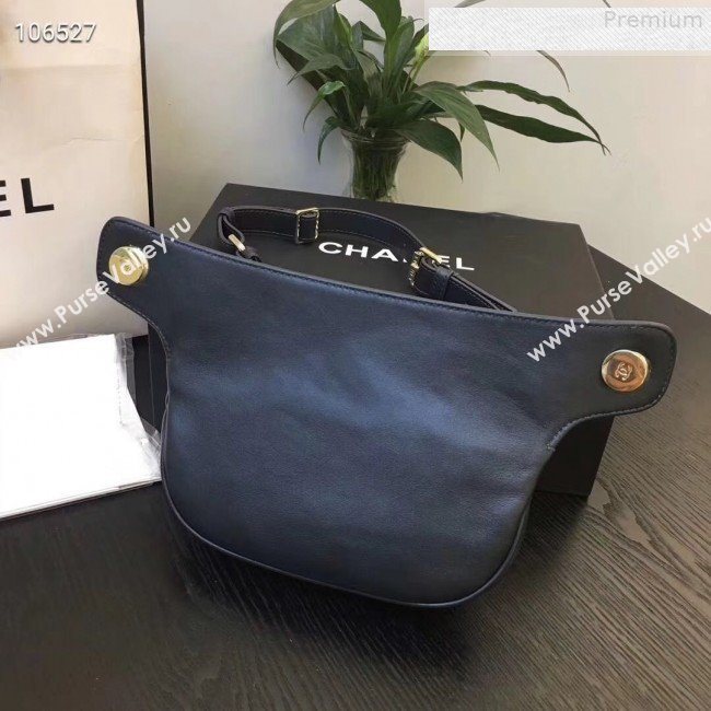 Chanel Metallic Aged Calfskin Waist Bag/Belt Bag AS0814 Black 2019 (FENGH-9073110)
