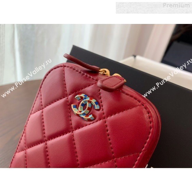 Chanel Quilted Lambskin iPhone Holder Clutch with Chain AP0530 Red 2019 (BLWX-9073120)