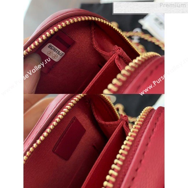 Chanel Quilted Lambskin iPhone Holder Clutch with Chain AP0530 Red 2019 (BLWX-9073120)