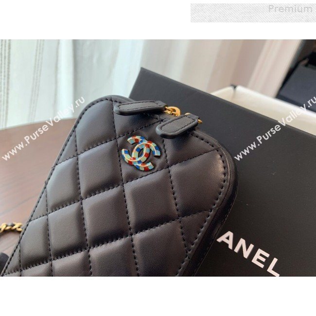 Chanel Quilted Lambskin iPhone Holder Clutch with Chain AP0530 Black 2019 (BLWX-9073121)