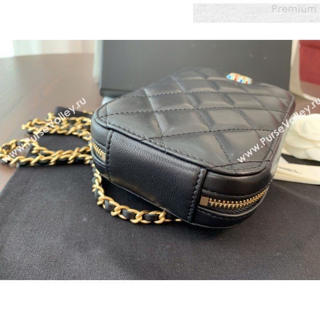 Chanel Quilted Lambskin iPhone Holder Clutch with Chain AP0530 Black 2019 (BLWX-9073121)
