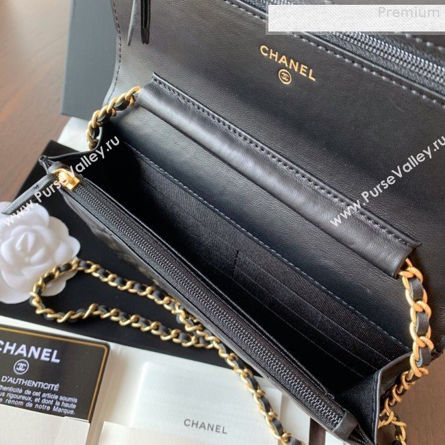 Chanel Quilted Lambskin Wallet on Chain WOC AP0529 Black 2019 (BLWX-9073124)