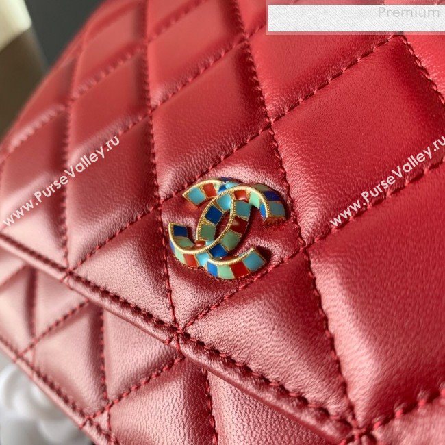 Chanel Quilted Lambskin Wallet on Chain WOC AP0529 Red 2019 (BLWX-9073123)