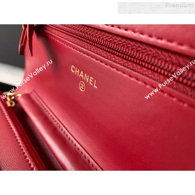 Chanel Quilted Lambskin Wallet on Chain WOC AP0529 Red 2019 (BLWX-9073123)