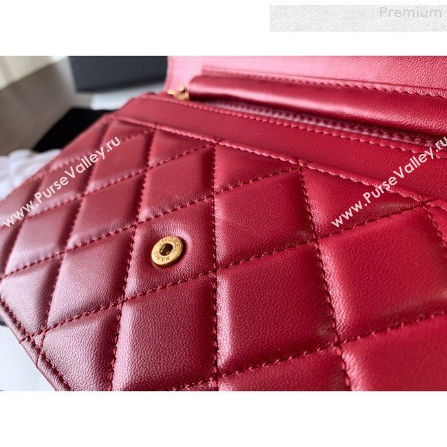 Chanel Quilted Lambskin Wallet on Chain WOC AP0529 Red 2019 (BLWX-9073123)