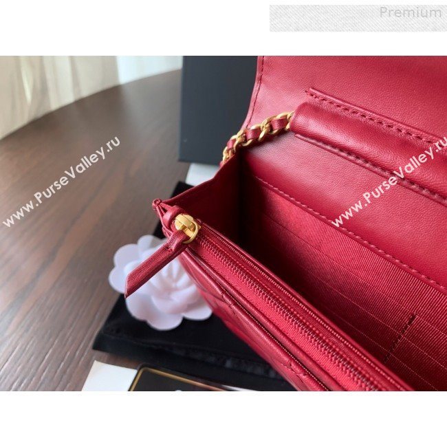 Chanel Quilted Lambskin Wallet on Chain WOC AP0529 Red 2019 (BLWX-9073123)