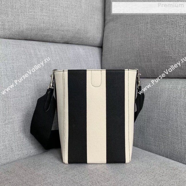 Celine Small Seau Sangle Bucket Shoulder Bag White/Black 2019 (XYD-9080107)