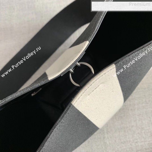 Celine Small Seau Sangle Bucket Shoulder Bag White/Black 2019 (XYD-9080107)
