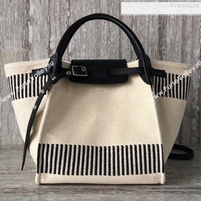 Celine Small Big Bag in Stripe Trim Canvas Black/White 2019 (XYD-9080108)