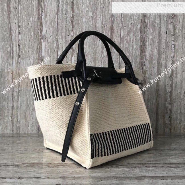 Celine Small Big Bag in Stripe Trim Canvas Black/White 2019 (XYD-9080108)