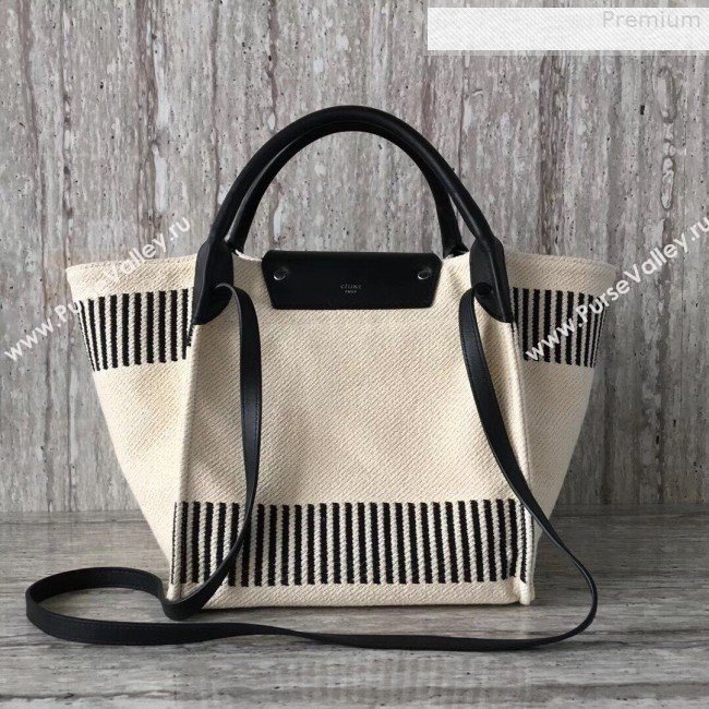 Celine Small Big Bag in Stripe Trim Canvas Black/White 2019 (XYD-9080108)