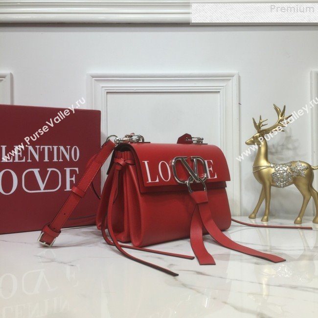 Valentino Love Small VRING Calfskin Shoulder Bag Red 2019 (XYD-9080117)