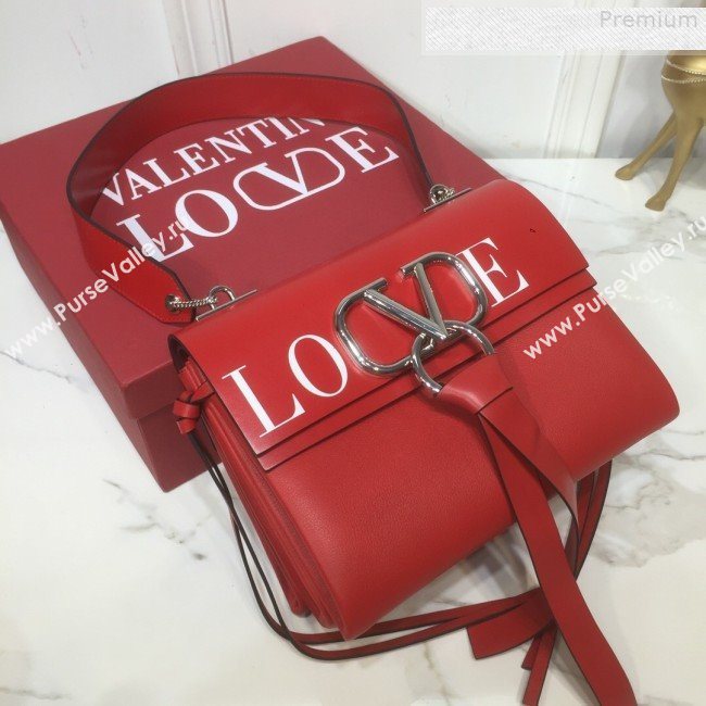 Valentino Love Small VRING Calfskin Shoulder Bag Red 2019 (XYD-9080117)