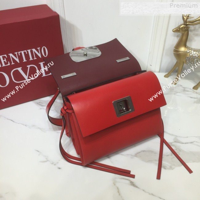 Valentino Love Small VRING Calfskin Shoulder Bag Red 2019 (XYD-9080117)