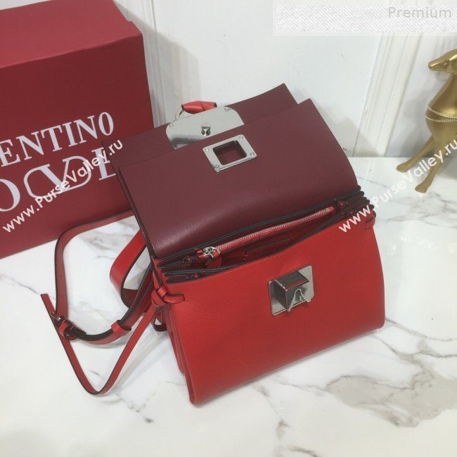 Valentino Love Small VRING Calfskin Shoulder Bag Red 2019 (XYD-9080117)
