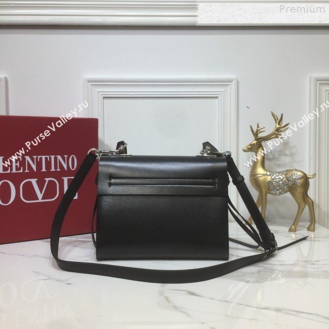 Valentino Love Small VRING Calfskin Shoulder Bag Black 2019 (XYD-9080118)