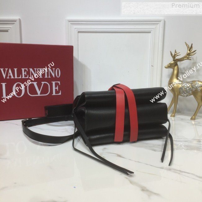 Valentino Love Small VRING Calfskin Shoulder Bag Black 2019 (XYD-9080118)