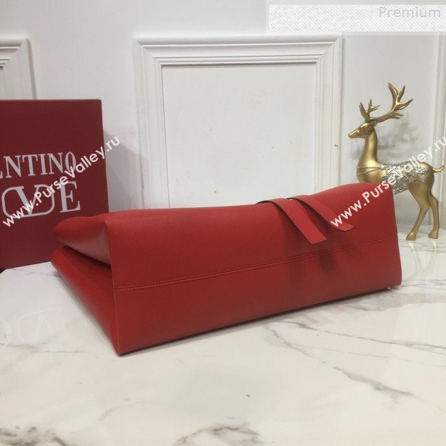 Valentino Love Large VRING Leather Shopping Tote Red 2019 (XYD-9080119)