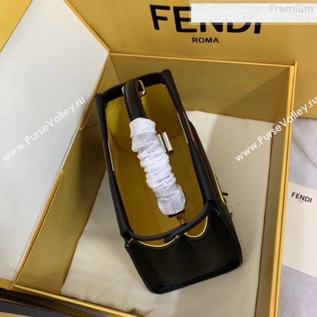 Fendi Oversize Raised FF Peekaboo Mini Top handle Bag Black 2019 (AFEI-9080124)