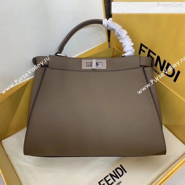 Fendi Peekaboo Medium Oversize Raised FF Top handle Bag Coffee 2019 (AFEI-9080125)