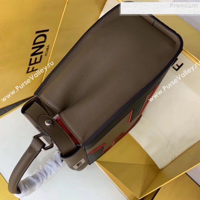 Fendi Peekaboo Medium Oversize Raised FF Top handle Bag Coffee 2019 (AFEI-9080125)