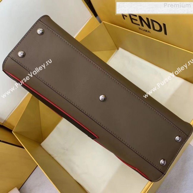 Fendi Peekaboo Medium Oversize Raised FF Top handle Bag Coffee 2019 (AFEI-9080125)