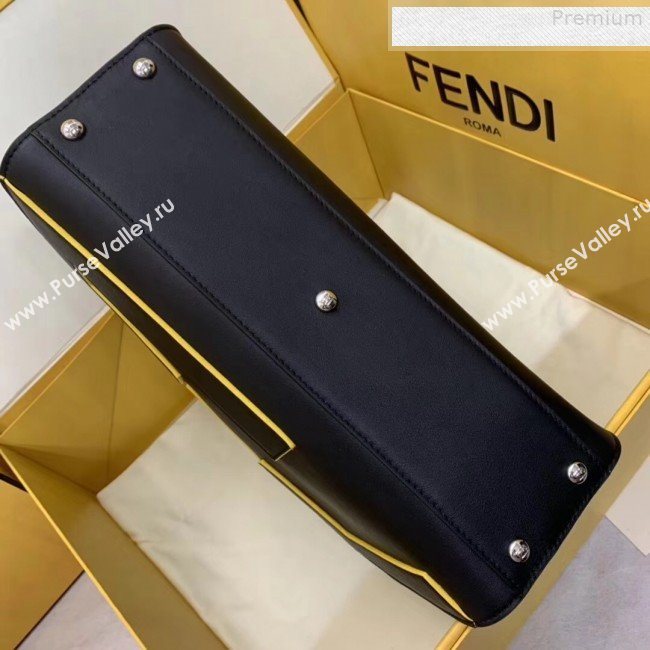 Fendi Peekaboo Medium Oversize Raised FF Top handle Bag Black 2019 (AFEI-9080126)