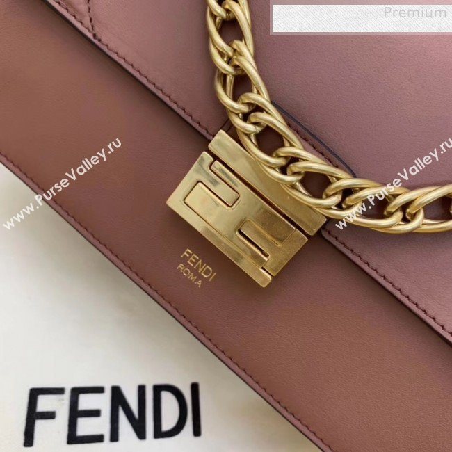 Fendi Kan U Medium Matte Calfskin Embossed Corners Flap Bag Brown 2019 (AFEI-9080129)