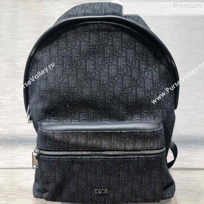 Dior Mens Large Voyage Backpack in Black Dior Oblique Jacquard 2019 (BINF-9080141)