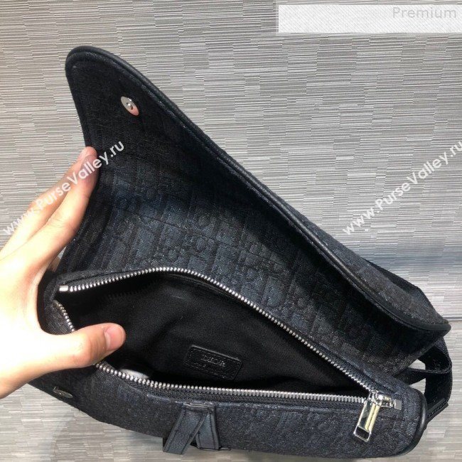 Dior Mens Saddle Bag in Black Dior Oblique Jacquard 2019 (BINF-9080143)