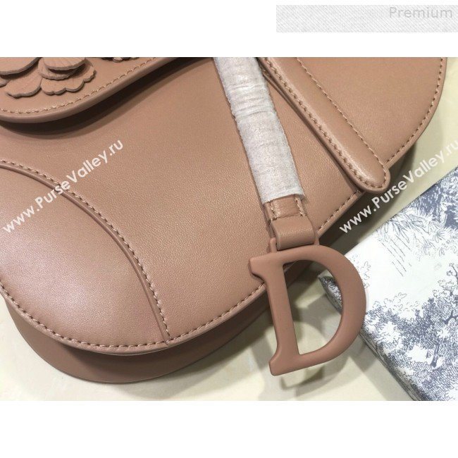 Dior Large Saddle Bag in Beige Embroidered Flowers Lambskin 2019 (BINF-9080148)