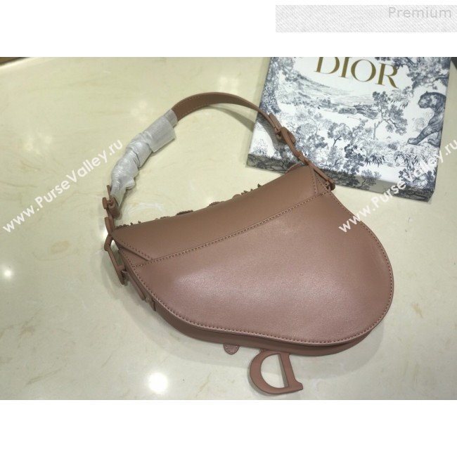 Dior Large Saddle Bag in Beige Embroidered Flowers Lambskin 2019 (BINF-9080148)