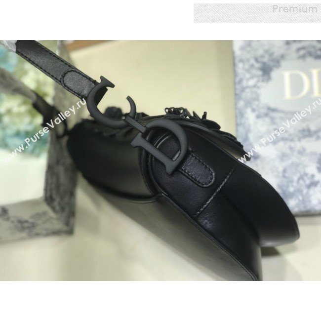 Dior Large Saddle Bag in Black Embroidered Flowers Lambskin 2019 (BINF-9080147)