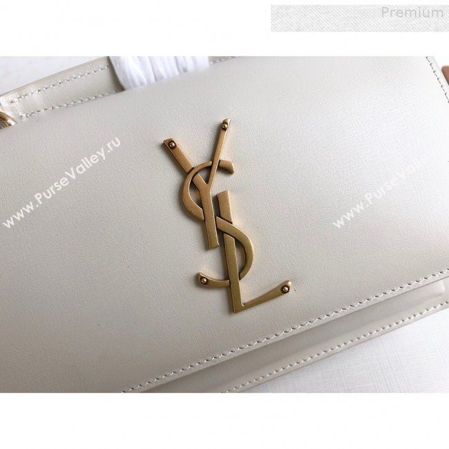 Saint Laurent Sunset Chain Wallet in Smooth Leather 533026 White 2019 (KTS-9080153)