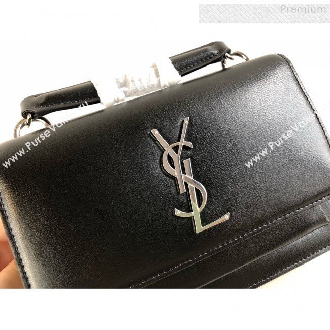 Saint Laurent Sunset Chain Wallet in Smooth Leather 533026 Black/Silver 2019 (KTS-9080155)