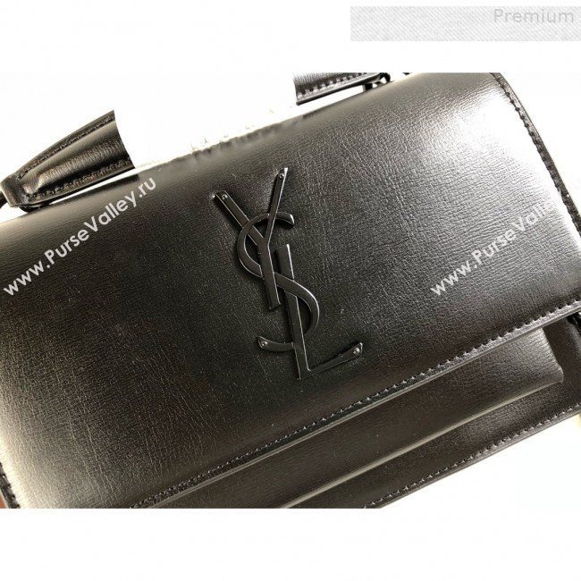 Saint Laurent Sunset Chain Wallet in Smooth Leather 533026 All Black 2019 (KTS-9080156)