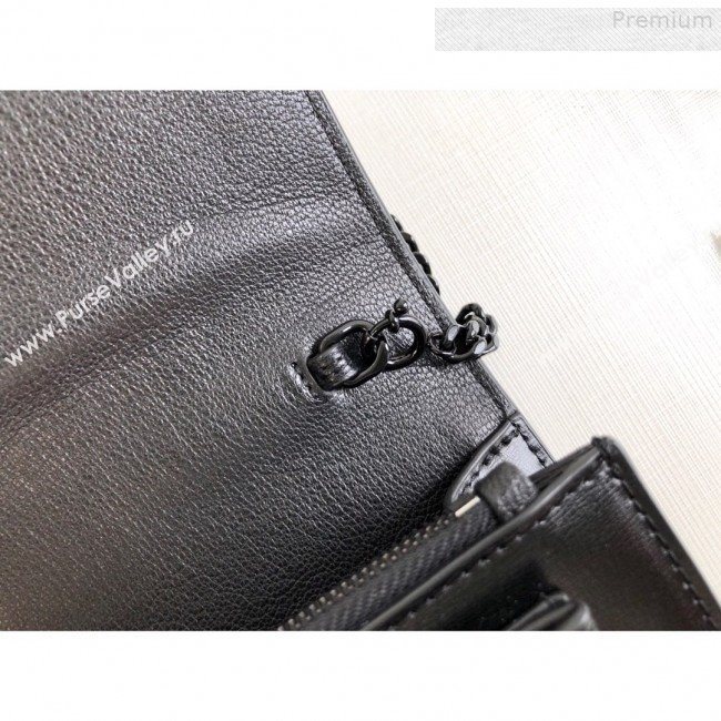 Saint Laurent Sunset Chain Wallet in Smooth Leather 533026 All Black 2019 (KTS-9080156)