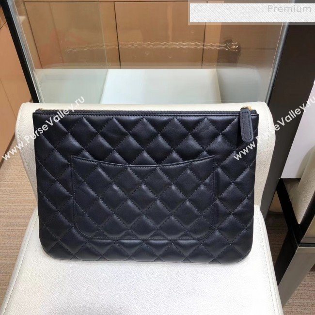 Chanel Quilted Lambskin Chain Tassel Pouch AP0502 Black 2019 (SMJD-9073129)