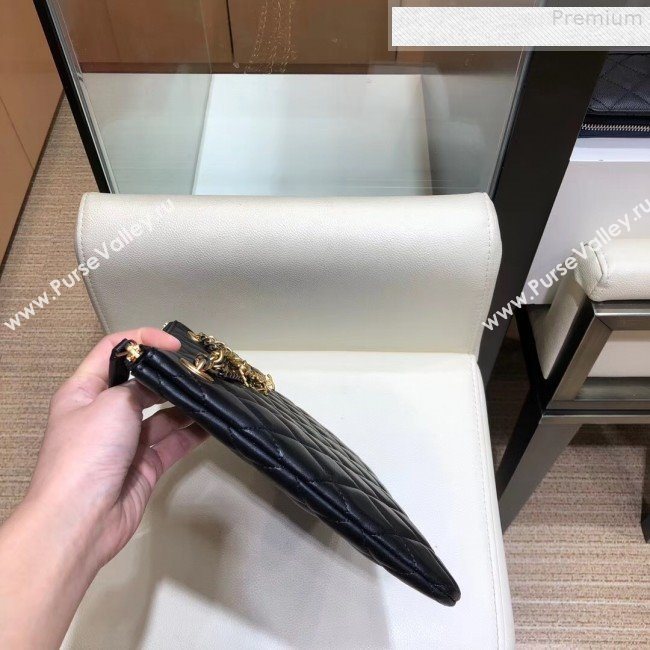 Chanel Quilted Lambskin Chain Tassel Pouch AP0502 Black 2019 (SMJD-9073129)