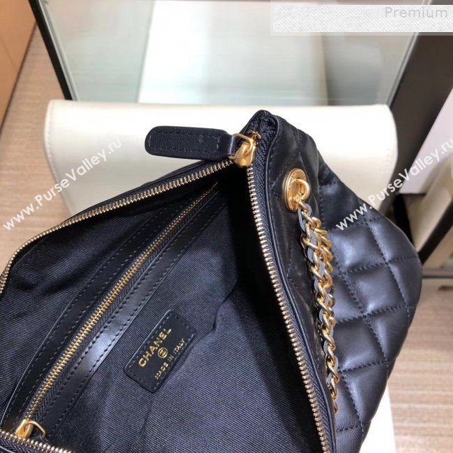 Chanel Quilted Lambskin Chain Tassel Pouch AP0502 Black 2019 (SMJD-9073129)