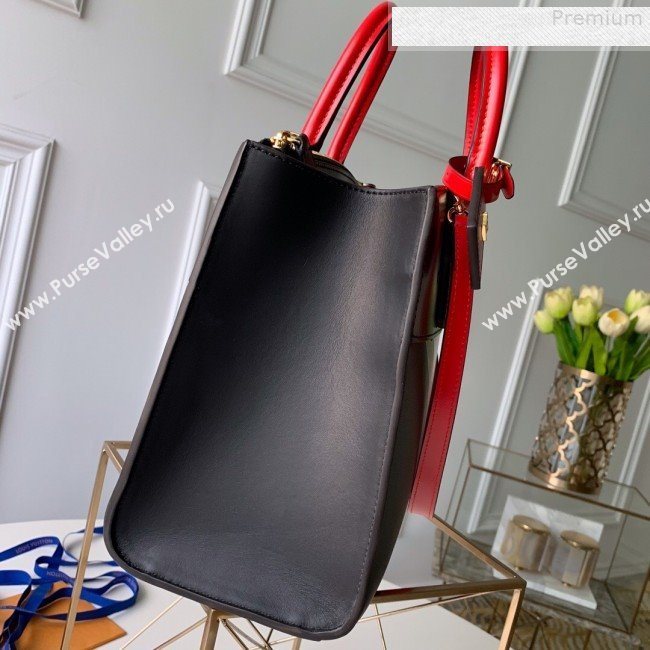 Louis Vuitton City Steamer MM Top Handle Bag in Printed Calfskin Patchwork M53803 Black/Tan 2019 (KD-9073140)