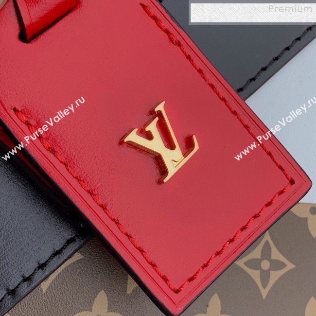 Louis Vuitton City Steamer MM Top Handle Bag in Printed Calfskin Patchwork M53803 Black/Tan 2019 (KD-9073140)
