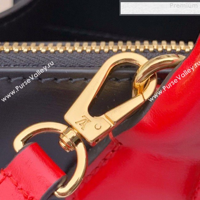 Louis Vuitton City Steamer MM Top Handle Bag in Printed Calfskin Patchwork M53803 Black/Tan 2019 (KD-9073140)